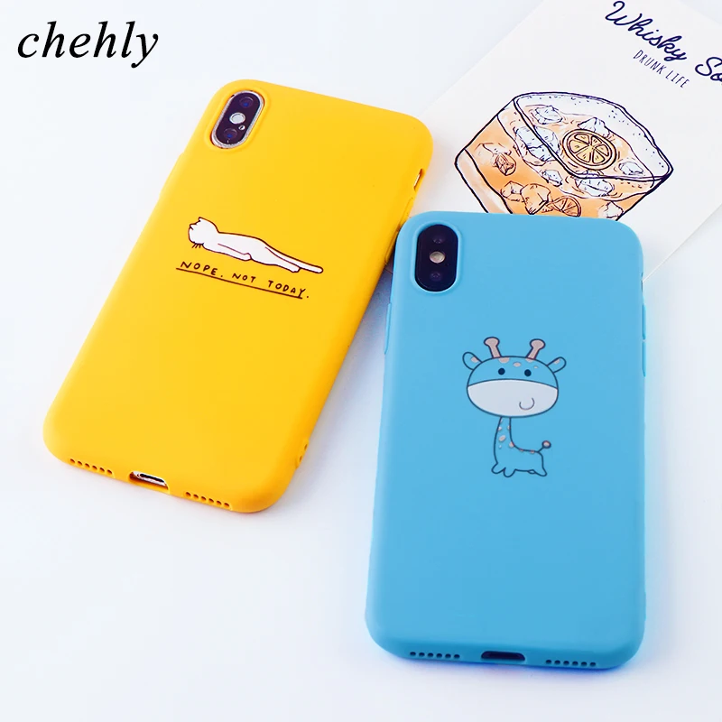 Funny Phone Case for IPhone 6s 7 8 11 Plus Pro X XS Max XR Cute Animal Cases Soft Silicone Fitted Cell Accessories Covers | Мобильные