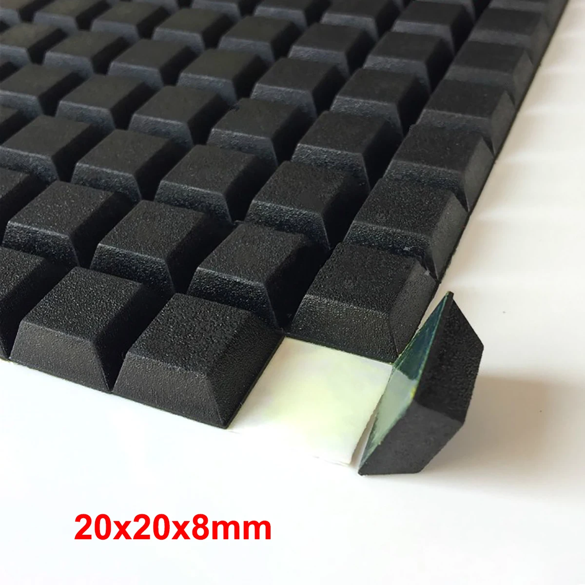 Черные резиновые ножки 20x20x8 мм, усилитель звука, бампер, колодки, амортизаторы, противоударные самоклеящиеся