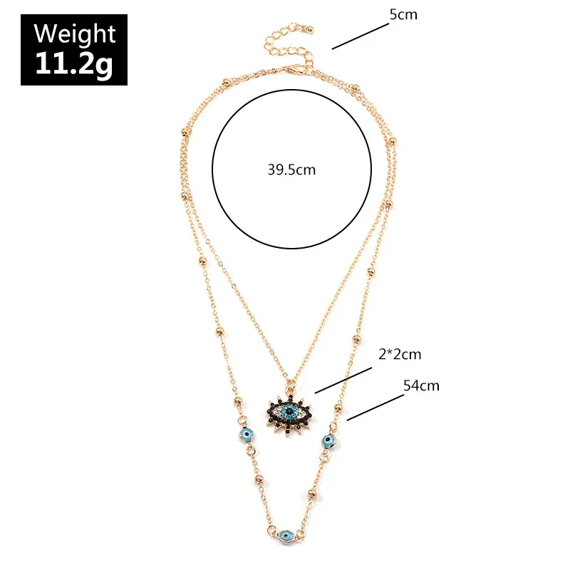 

Evil Eye Necklace Long Layered Pendant Necklace For Women Chain Necklace Designer Friends Egirl Evil Eye Gifts