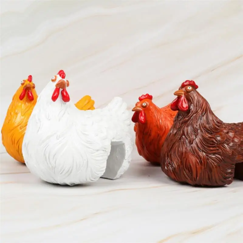 

Resin Chicken Garden ladder Decoration Animal Figurine Ornament Multi-Color Exquisite Workmanship Chicken Garden Decorations