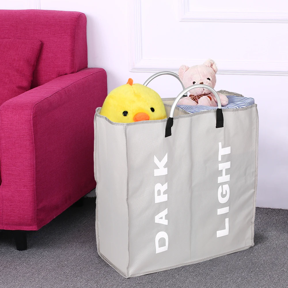 2 секционная корзина для грязного белья складной мешок складная сумка сортировки