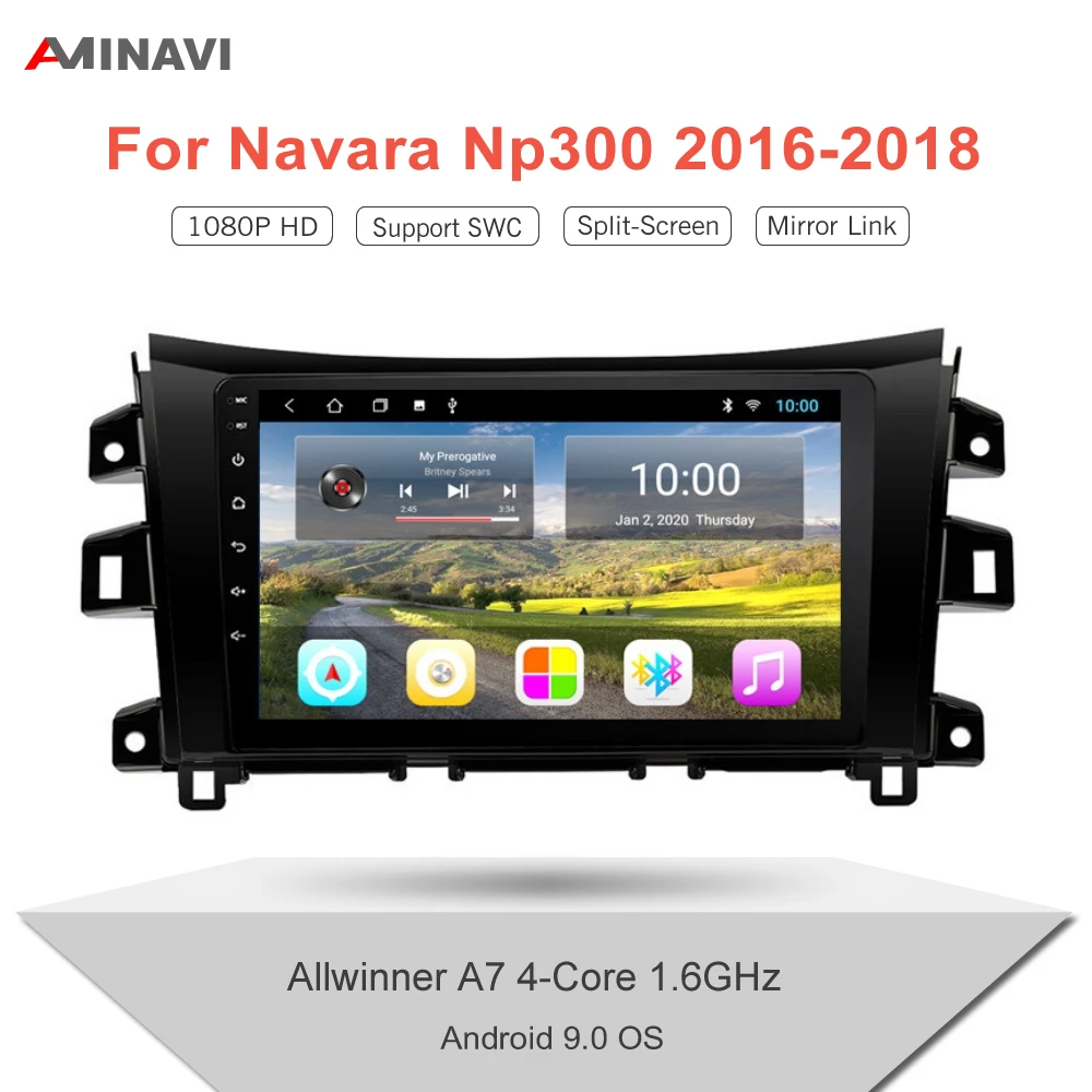 Автомагнитола для Nissan Navara Np300 2016-2018 9 дюймов HD GPS 2 Din Android 10 мультимедийный