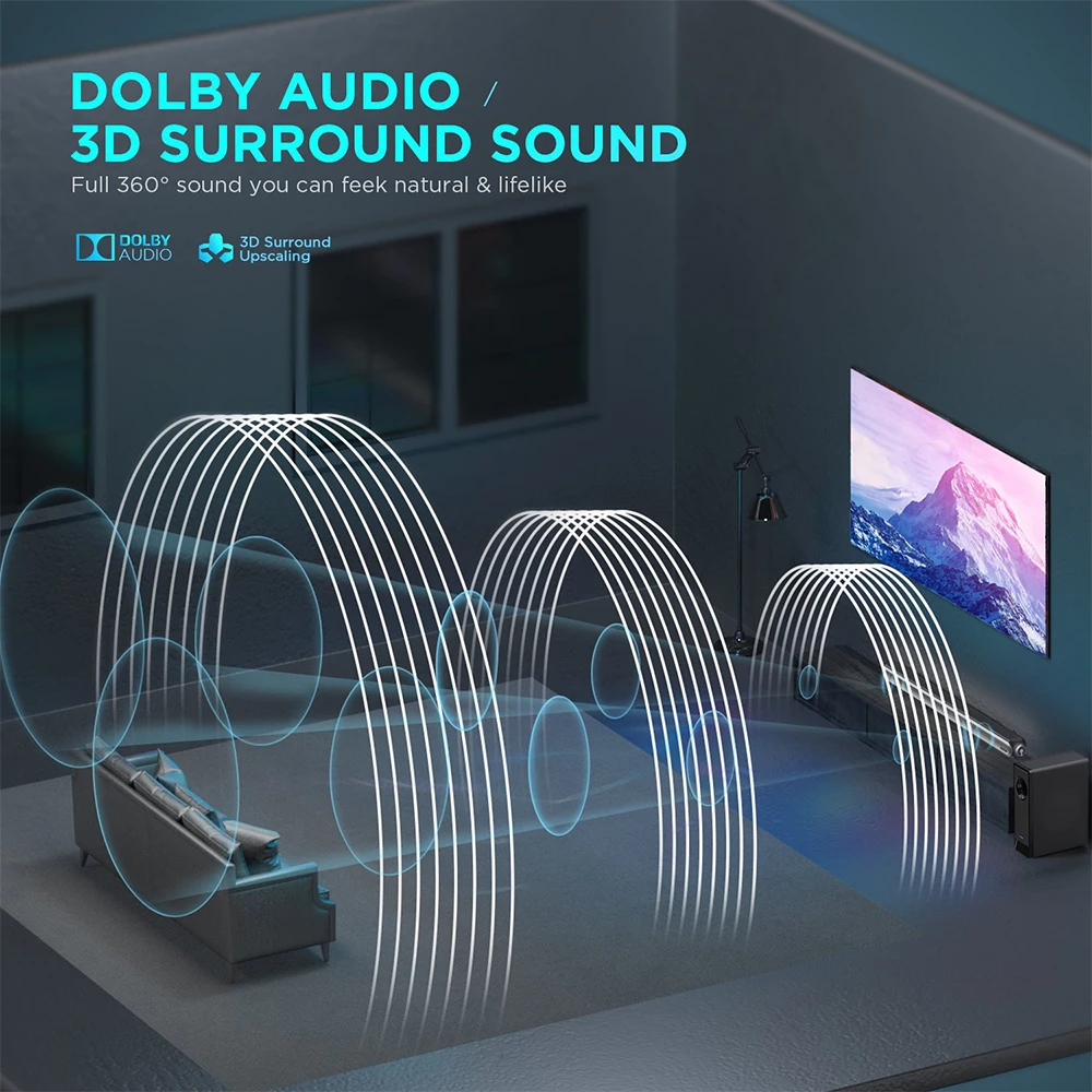 Звуковая панель BOMAKER 2.1ch для телевизора динамик кинотеатра домашнего Bluetooth Dolby 3D