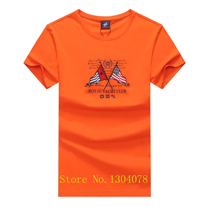 5901-ORANGE Tace Shark Yachting Club мужская футболка Летняя Джерси брендовая одежда Homme верхняя одежда Роскошные Группы футболки - Цвет: 5901-ORANGE