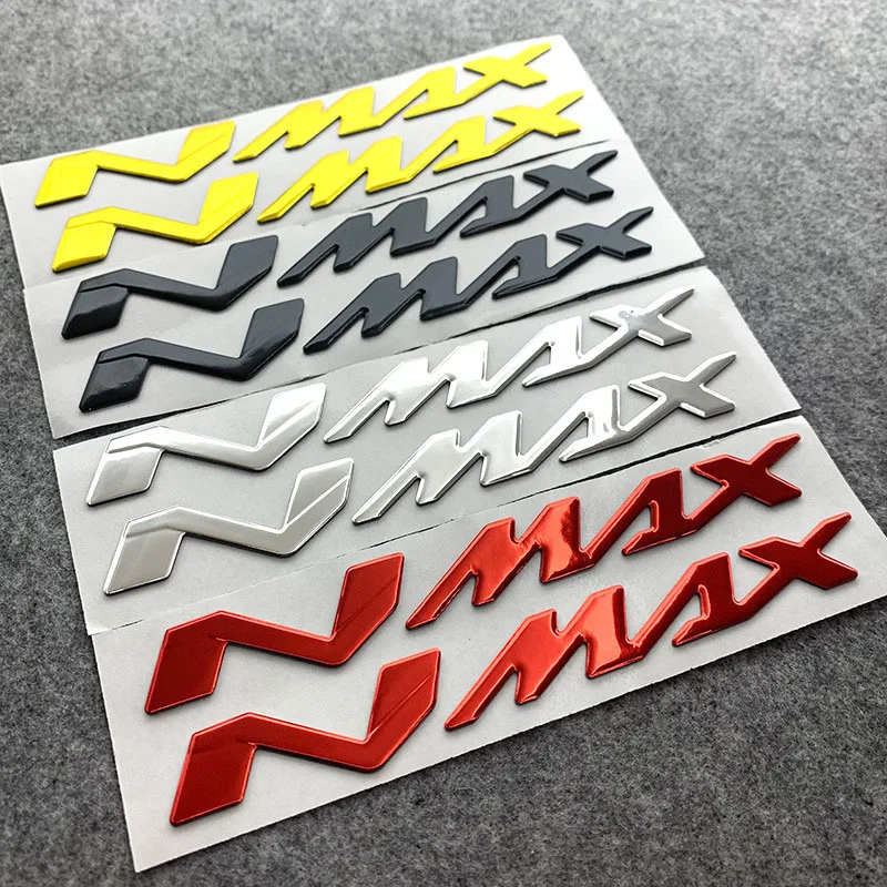

1 Pair NMAX Letters Badge Decal Motorcycle Sticker for YAMAHA Car Red Yellow Black Sliver