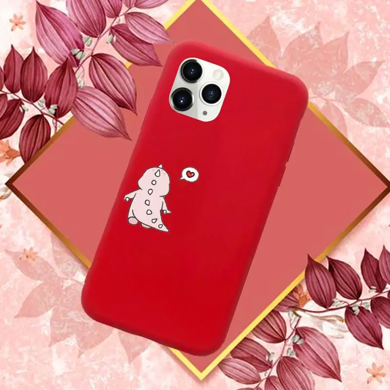 

cute cartoon dinosaur Phone Case Candy Color for iPhone 11 12 mini pro XS MAX 8 7 6 6S Plus X SE 2020 XR