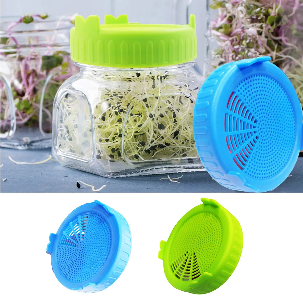 2 шт выращивание фасоли Sprouts Alfalfa салат крышки пластиковые баночки семян Sprouting