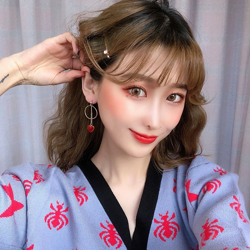 

Contracted creative asymmetric geometry stud earrings only beautiful and elegant woman heart-shaped earrings jewelry