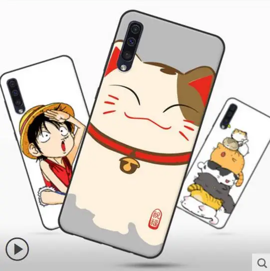 For Samsung A50 phone case cartoon cute coloured drawing all-inclusive anti-fall silicone scrub soft shell protection sleeve |