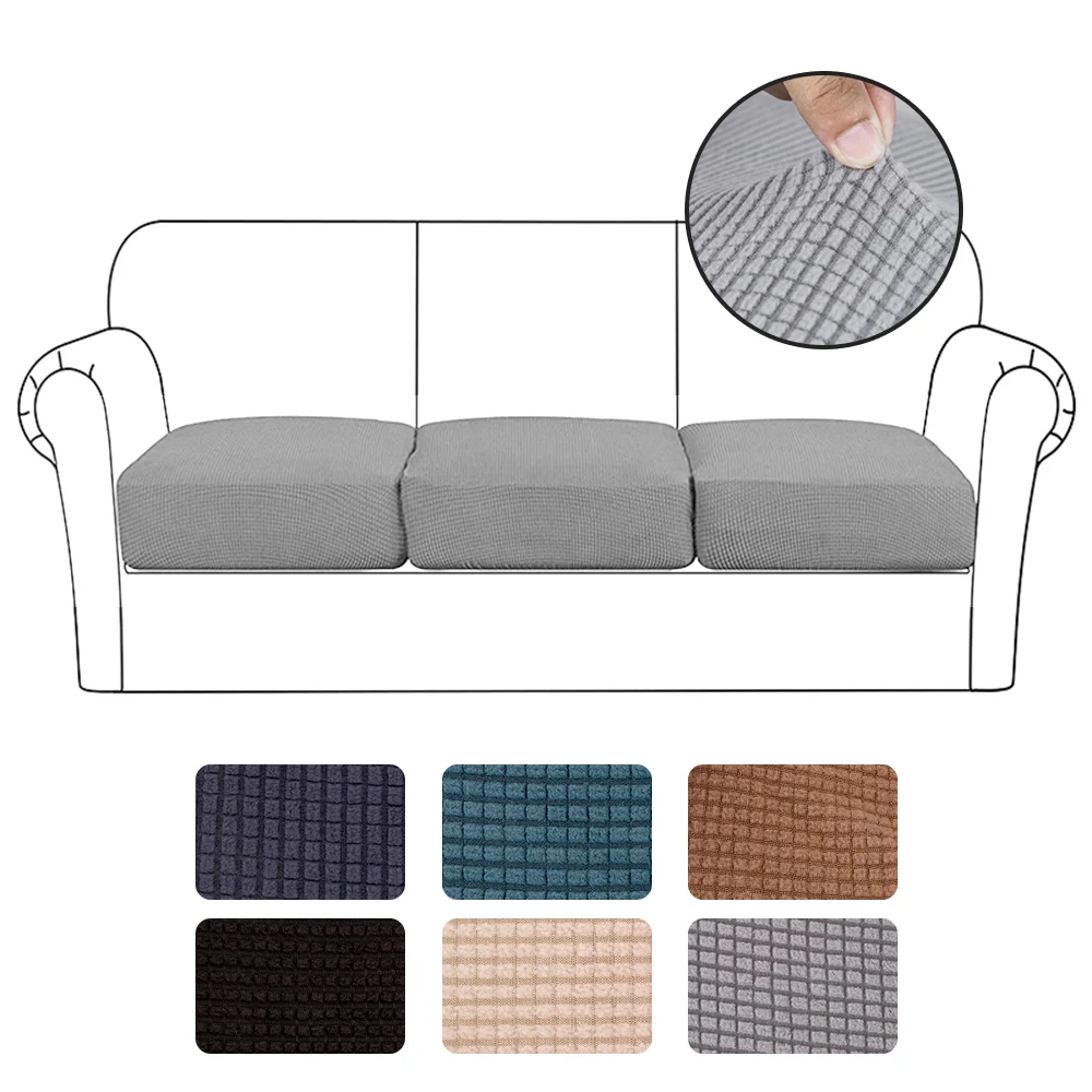 

Furniture Protector Solid Color Couch Cover Thick Sofa Cover Elastic Corner Sofa Seat Slipcover Home Decoration