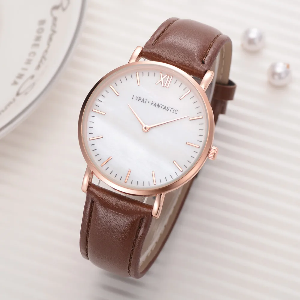 Женские повседневные Роскошные Кварцевые часы с жемчугом и белым циферблатом