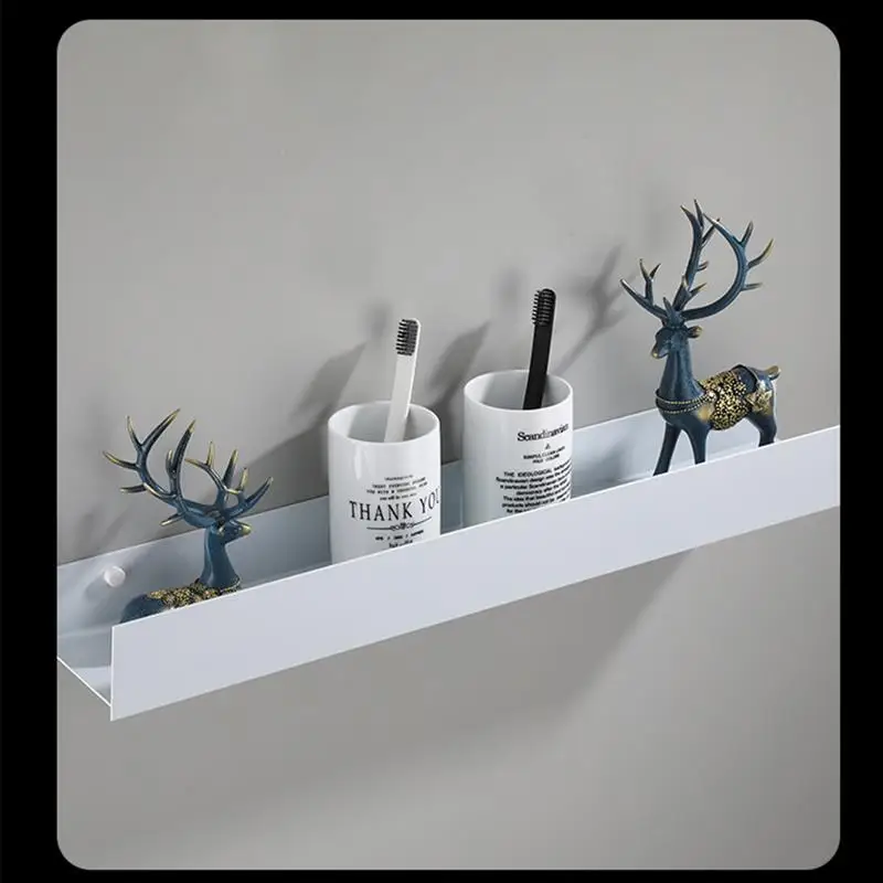 

Wall Mount Bathroom Shelf Shower Adhesive Storage Rack Holder No Drilling