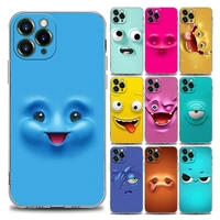 cartoon art funny faces clear phone case for iphone 11 12 13 pro max 7 8 se xr xs max 5 5s 6 6s plus soft silicon
