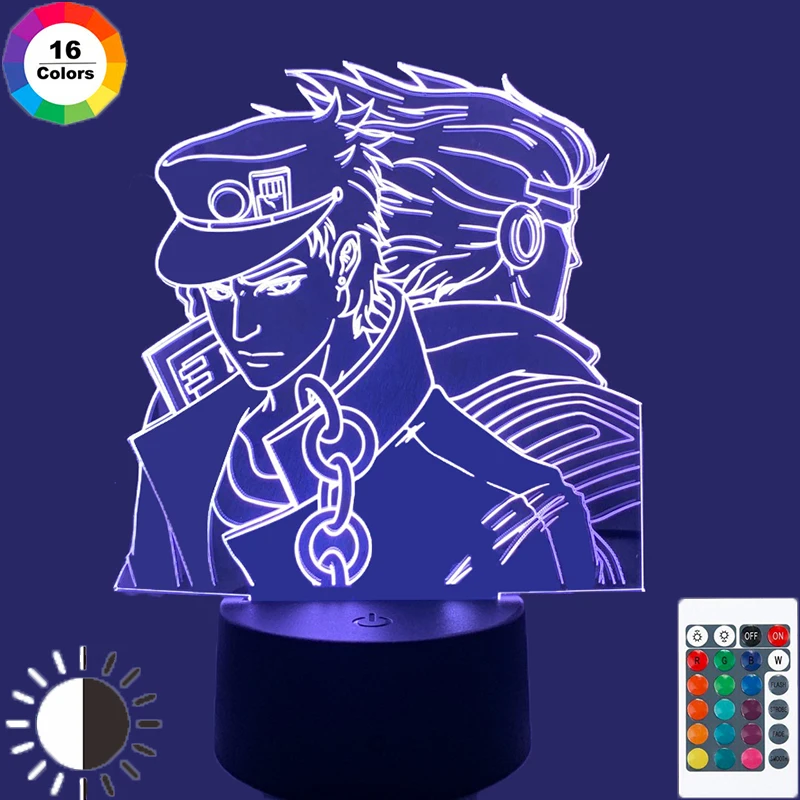 

Аниме JoJo невероятное приключение арт гаджет СВЕТОДИОДНЫЙ Ночник светильник сенсорный сенсор цветной Ночник светильник для домашнего деко...