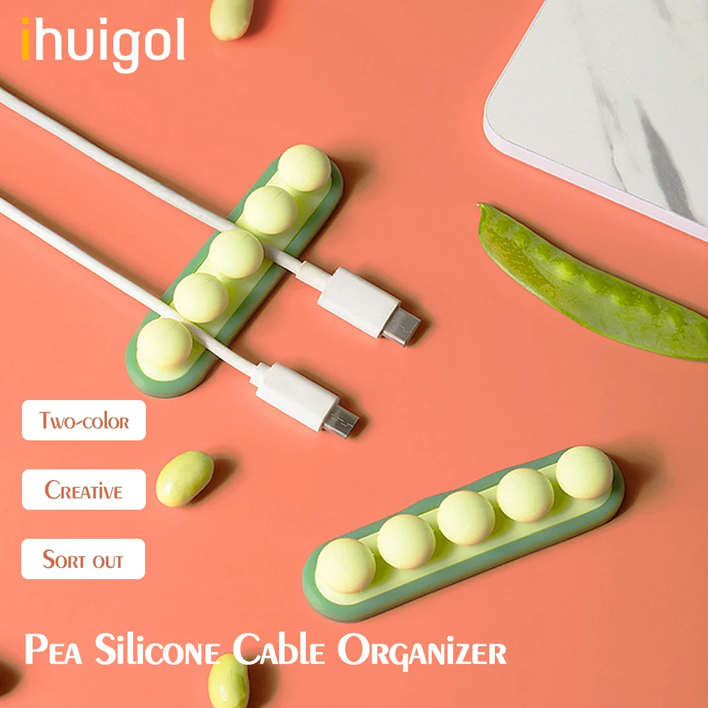 

ihuigol Multipurpose Desktop Phone Cable Winder Clip Charger Organizer Management Wire Cord Silicone Holder 4 slot Organizador