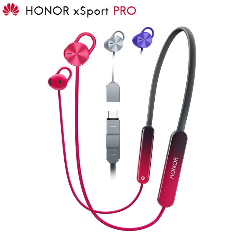 huawei Honor xSport PRO, беспроводные наушники с шейным ремешком, Bluetooth, 5,0, HiPair, быстрая зарядка, 18 h, воспроизведение, симметрия, ENC, IP55