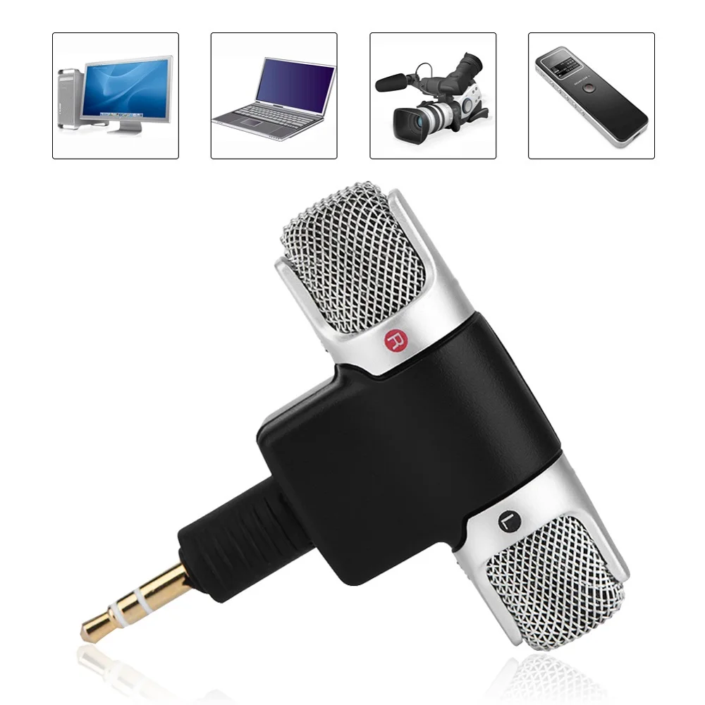 

Mini Stereo Microphone 3.5mm Gold-plated Plug Jack for PC Laptop MD Camera Suitable for PC Tablet PC Recorder MD Camera