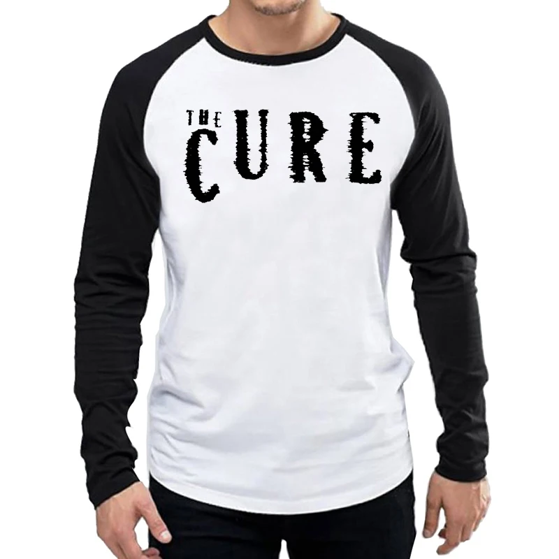 The Cure T-Shirt Long Sleeve Male Band The Cure Logo T Shirt Tops Tees tshirt White Color Full Sleeve The Cure T-shirt