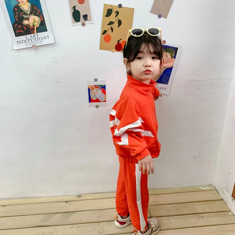 2019 новые спортивные костюмы для маленьких девочек хлопковые топы с длинными