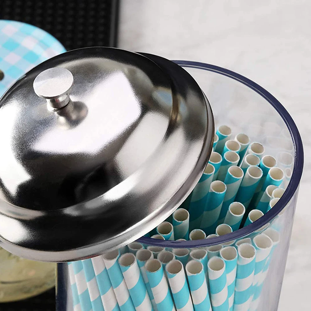 Диспенсер для соломы Прозрачный Прочный пластиковый держатель соломинок