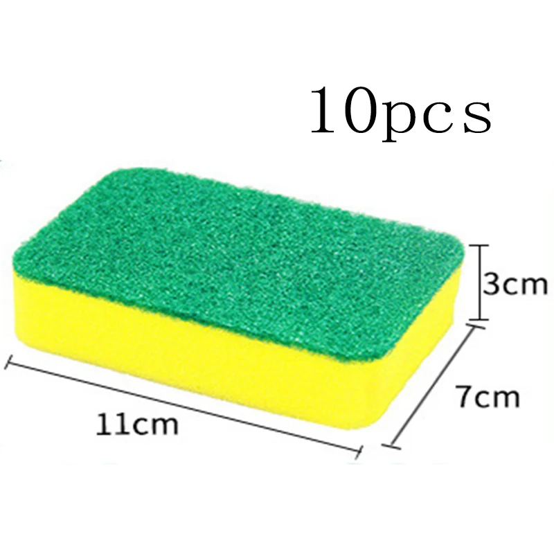 11x7x3cm 10pcs 10 шт. губка высокой плотности кухонные чистящие средства для мытья полотенец тряпки губка микрофибра ткань для чистки посуды - Цвет: 11x7x3cm 10pcs