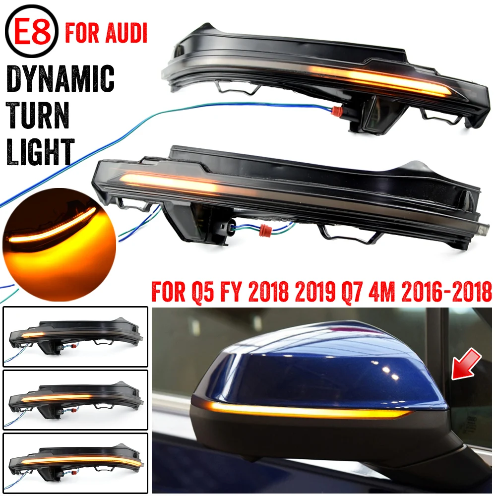 

2PCS Dynamic Repeater Indicator Blinker LED Turn Signal Light For Audi Q5 FY Q7 4M Rearview Mirror Sequential Lamp 2016-2019