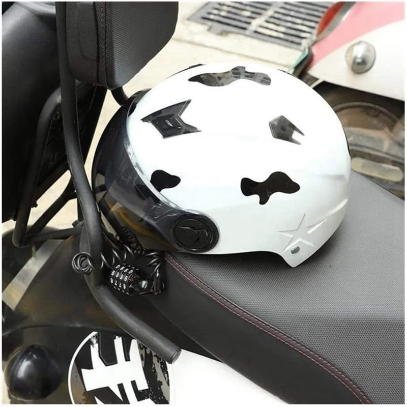 

Bike Lock Mini Portable Helmet Steel Cable Lockstitch Chain Durable 4 Digit Password Combination Anti-Theft Cable Lock