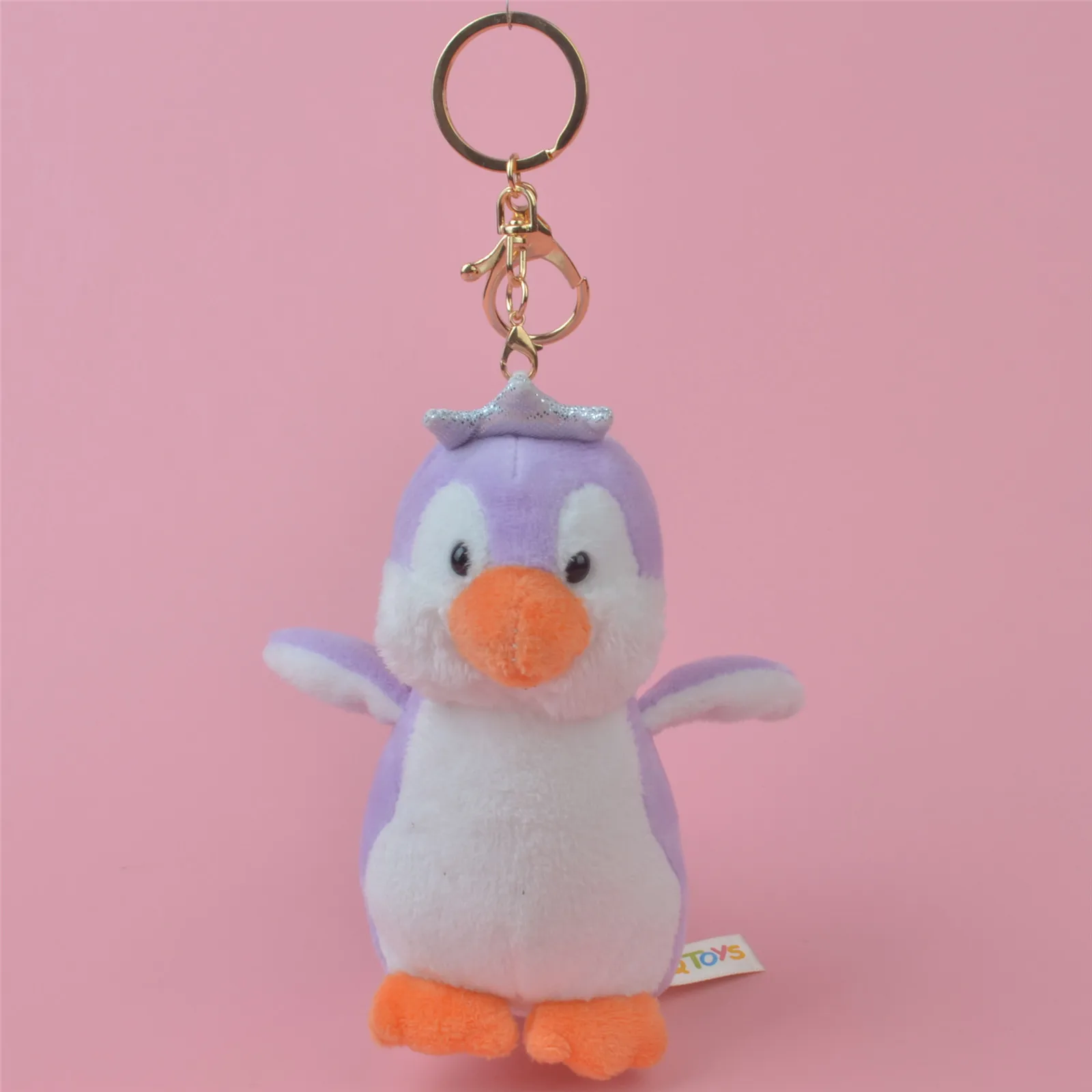1pc Original New Rabbit Fur Pompom Pompom Women Trinket Penguin Keychain Gift Jewelry Doll Key Ring Bag Key Ring Female Rabbit