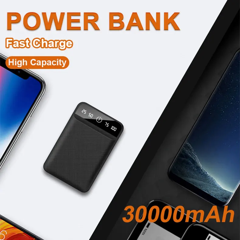Портативный внешний аккумулятор с 2 мя Usb портами 30000 мАч|Внешние аккумуляторы| |