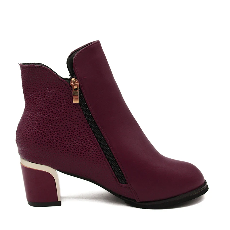 

Female high-heeled Thick Boots With Side Zipper Shoes For Women 2020 Models Autumn Pointed Martin Boots