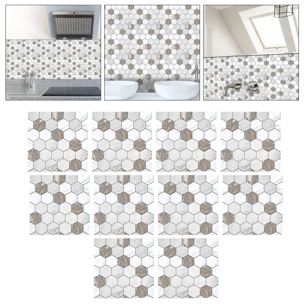 

10pcs Imitation Marble PVC Sticker Tile Wallpaper for Living Room Wall Tile