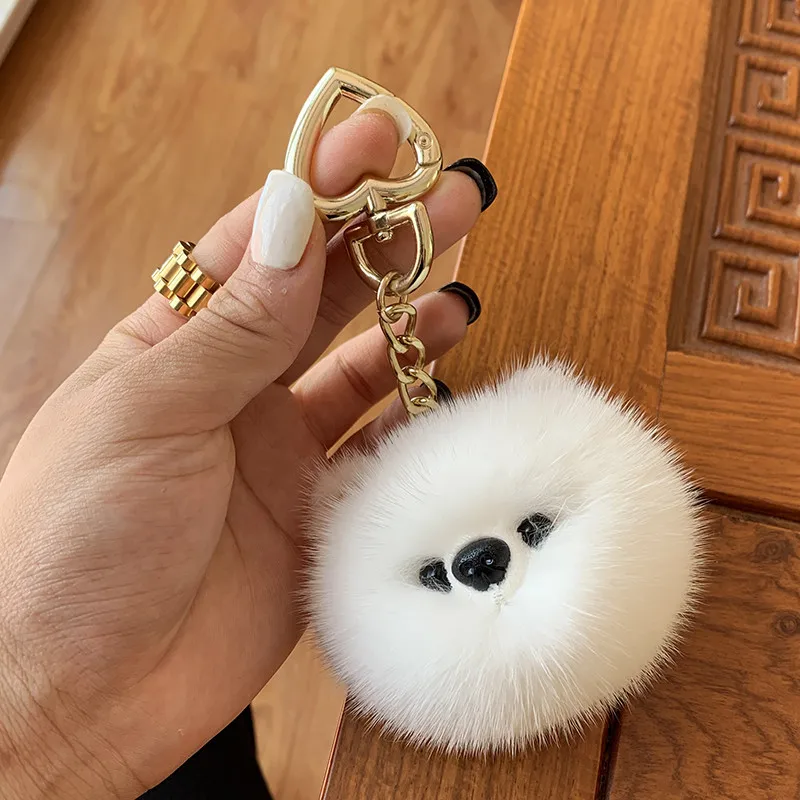 Женские ключи металлические подвесные светильники из натурального меха норки