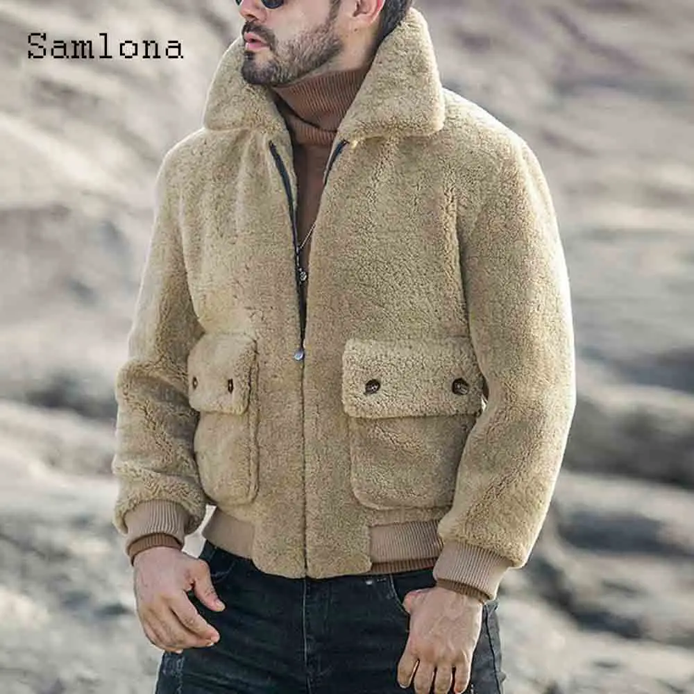 

Plus Size Mens Fashion Zipper Top Stand Pocket Jackets Lapel Collar retro Outerwear Winter Velvet Coats Sexy Men Clothing 2021