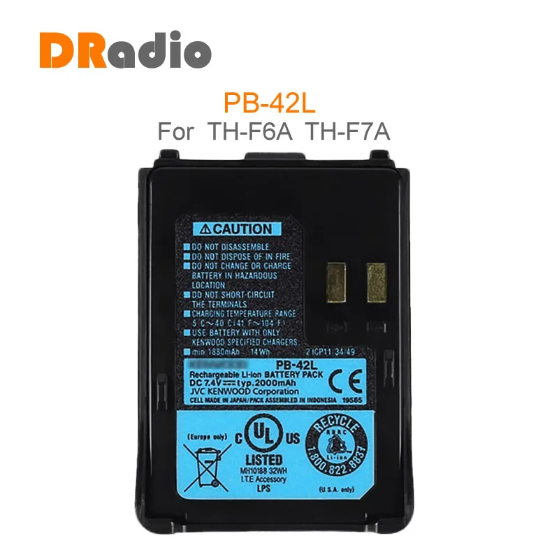 2000 мА/ч, литий-ионный аккумулятор Батарея PB-42L PB42L для Kenwood радио TH-F6 TH-F6A TH-F7 TH-F7E