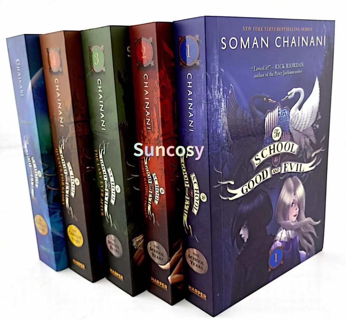 5 книг/набор упаковка в подарочную коробку школа для благого и зла английские