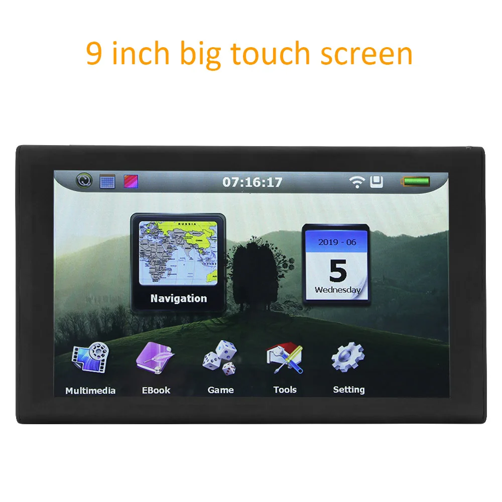 Portable 9 inch Navigator Truck Bus Auto GPS Navigation Capacitive EU Map Multi media functions Big memory support 32GB SD card |
