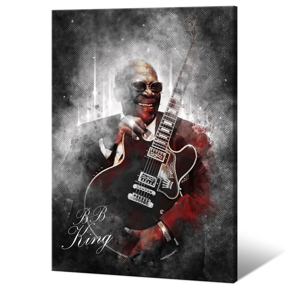

Постер на холсте BB King, настенная живопись, Постер в скандинавском стиле, печать, украшение для дома, настенная живопись с рамкой
