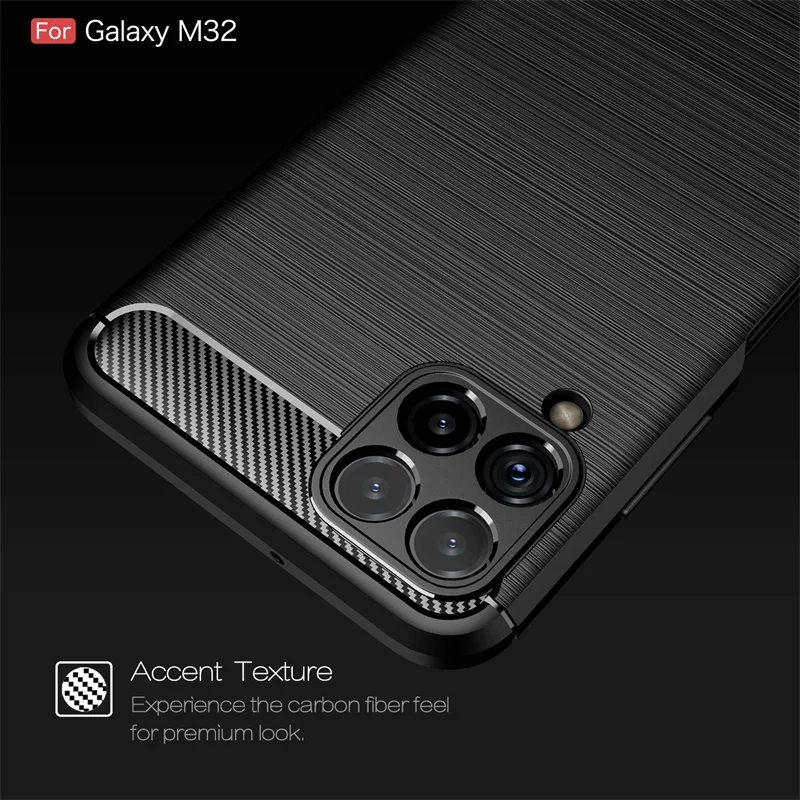 

For Cover Samsung M32 Case Samsung Galaxy M32 Cover Shockproof Silicone Brushed Style Back Soft TPU Case For Samsung M32 Fundas