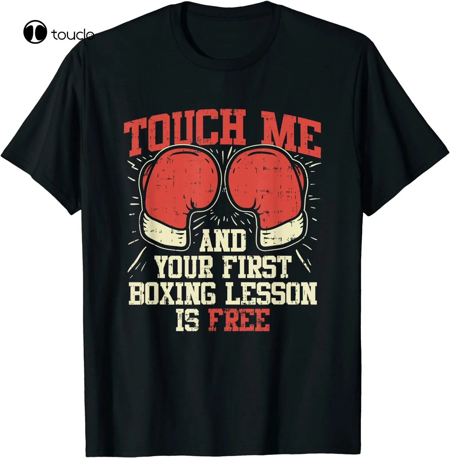 

Touch Me And Your First Boxing Lesson Is Free T-Shirt Black S-5XL swim shirt