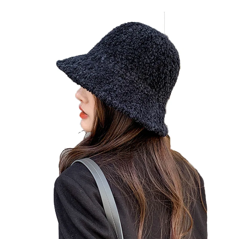 Женская шапка однотонная теплая из искусственного меха зимняя Панама для женщин