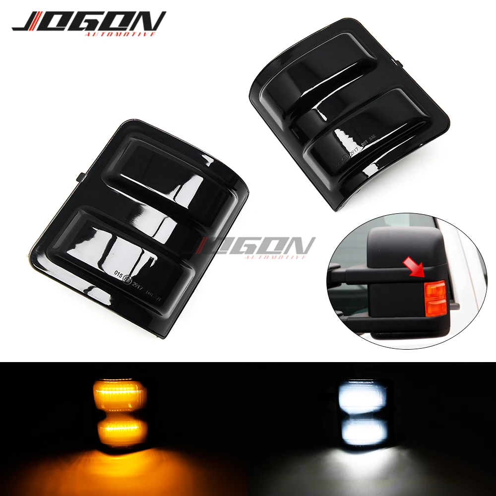 

Желтый и белый светодиодный указатель поворота JOGON для Ford F250, F350, F450, F550, 08 -16, аксессуары для грузовиков, поворотники заднего вида