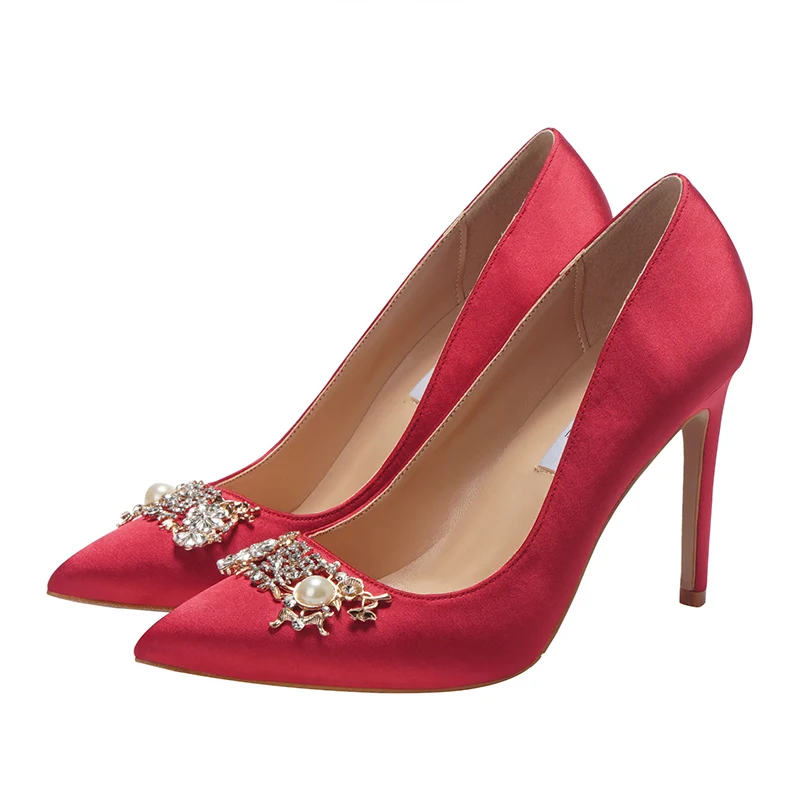 Женские туфли на высоком каблуке 10 см с кристаллами|Женские туфли| |