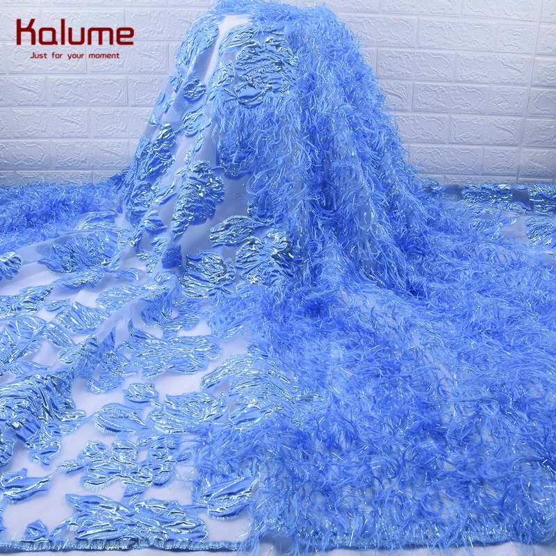 Небесно голубая французская тюлевая кружевная ткань 2020 африканская сетчатая с