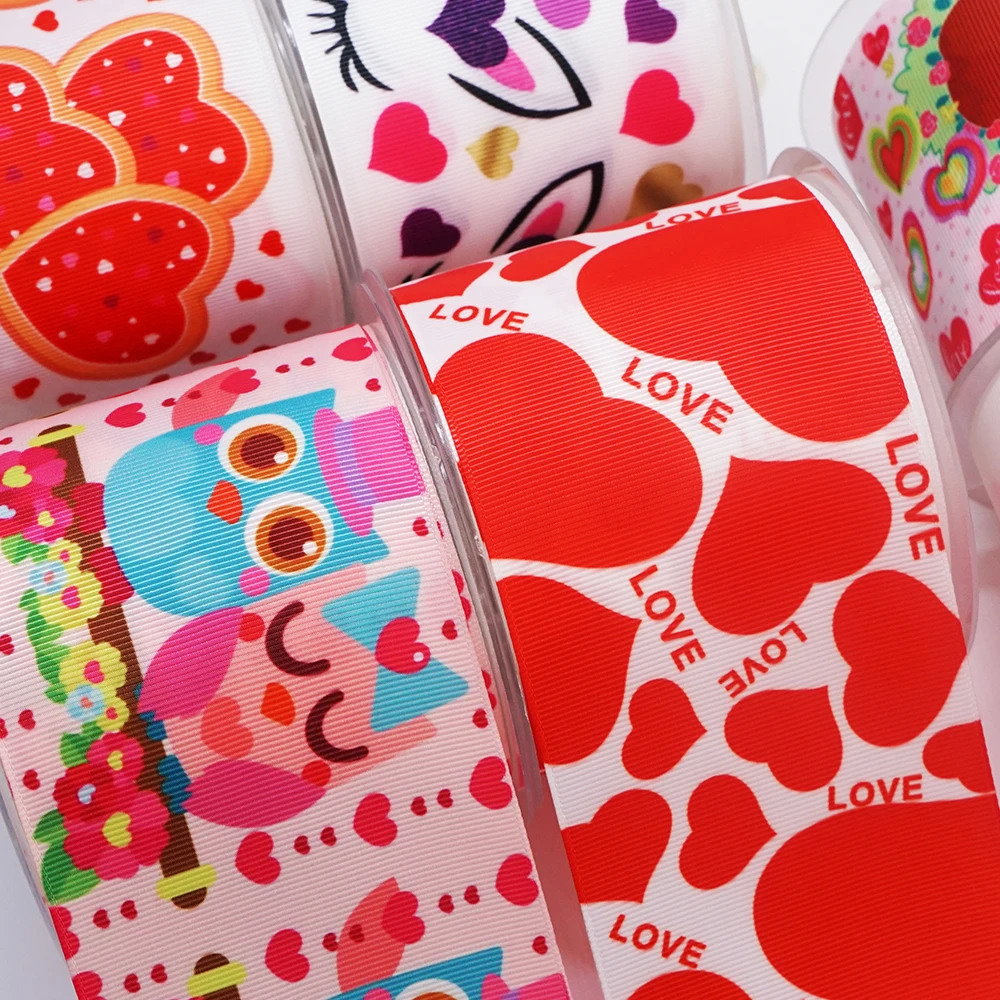 Бесплатная доставка 50 ярдов на размер лента в рубчик с принтом День святого