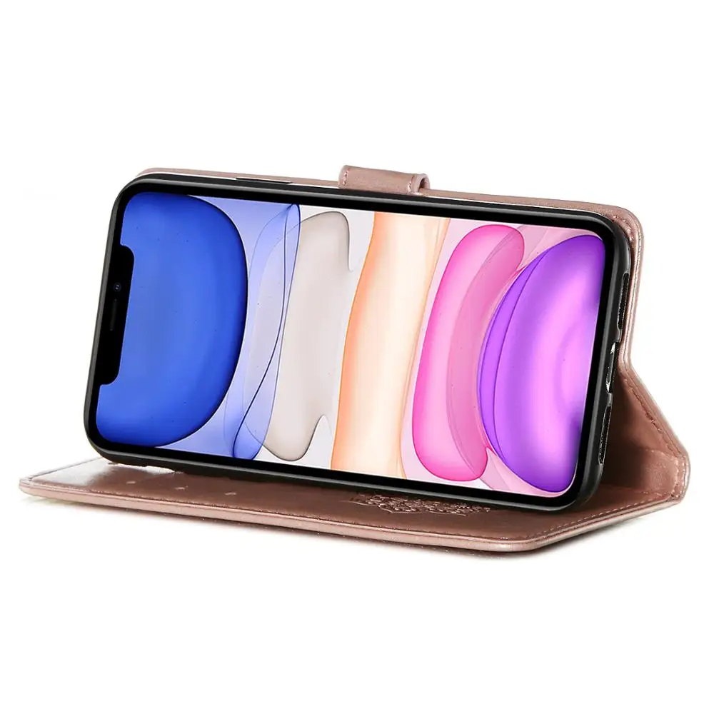 Роскошный чехол-книжка из искусственной кожи для iphone 11 Pro Xs Max Xr 8 7G 6s Plus с цветочным
