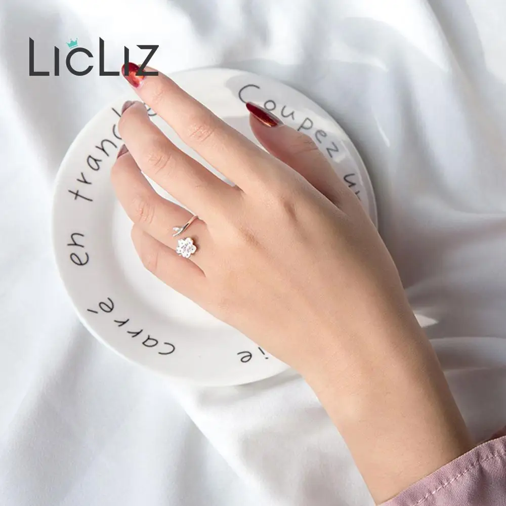 Женские открытые кольца из серебра 925 пробы с цветком персика | Украшения и