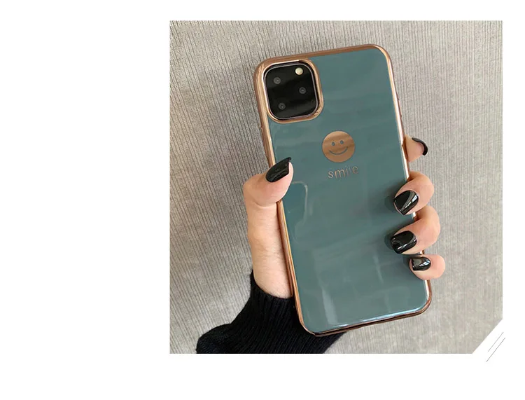 GlamPhone чехол сплошной цвет улыбка для телефона iPhone11Pro/Max X XS Max XR мягкий силиконовый