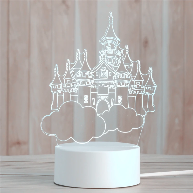 Новый акриловый неоновый светильник 3D стерео Ночной маленькая настольная лампа