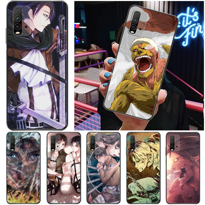 

Attack On Titan Eren Jager Armin Arlert Levi Mikasa Ackerman Phone Case For Xiaomi Redmi 9 9T 9A 9C Pro Soft TPU Coque
