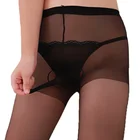 Женские сексуальные дышащие колготки, прозрачные колготки с мешочком для пениса, колготки, фетиш, сексуальные колготки